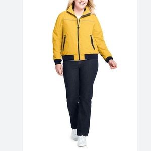 Lands’End Yellow/Navy Full Zip Pocket Squall Jacket XS